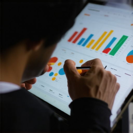 Analyzing Local SEO Data for Rankings Expert reviewing local SEO analytics on a tablet with charts and graphs