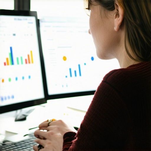 Business owner reviewing SEO analytics with community images