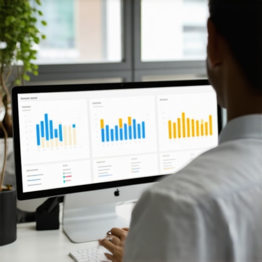 Person reviewing local SEO analytics on a computer screen.