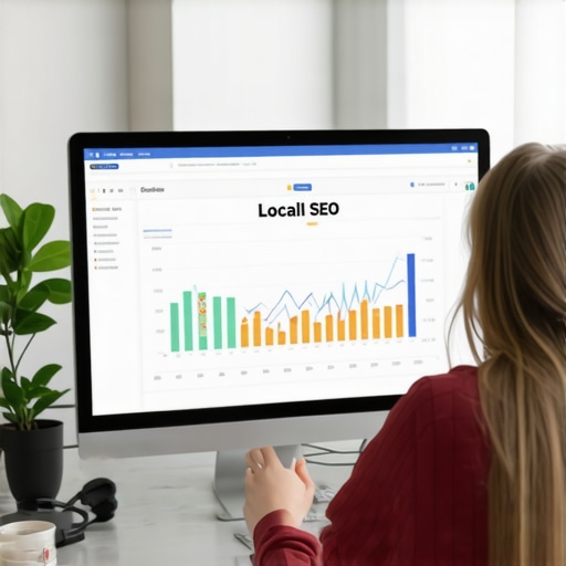 Person reviewing local SEO performance metrics on a laptop.