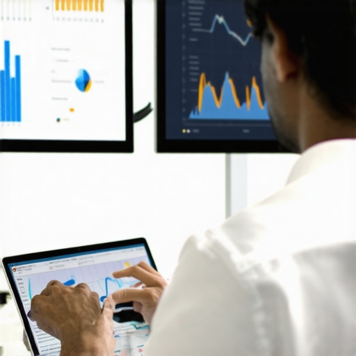 A person reviewing local SEO performance data on a computer.