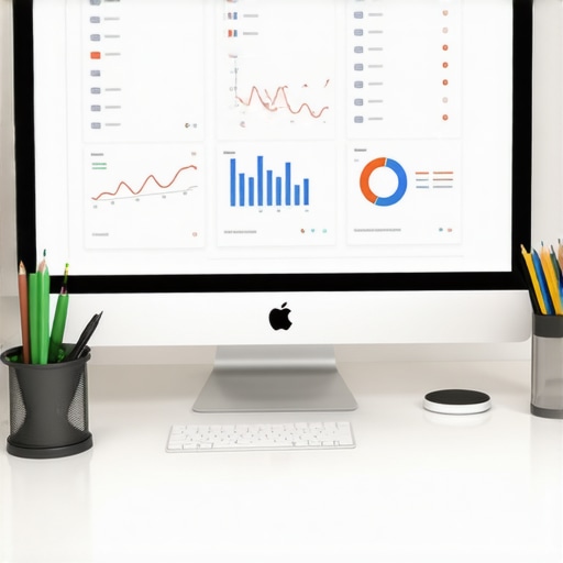 Person reviewing local SEO metrics on a computer for ongoing maintenance.