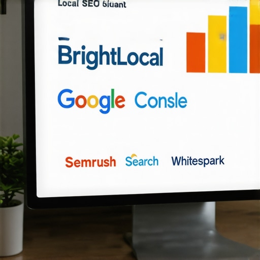 Screen showing SEO dashboards and analytics tools used for maintaining local SEO efforts.