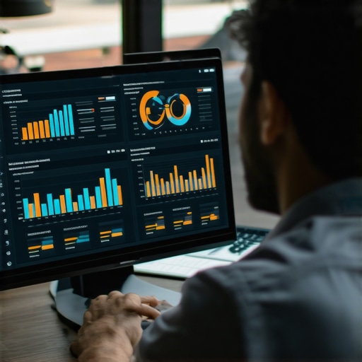 A person reviewing local SEO analytics on a monitor to optimize Google rankings.