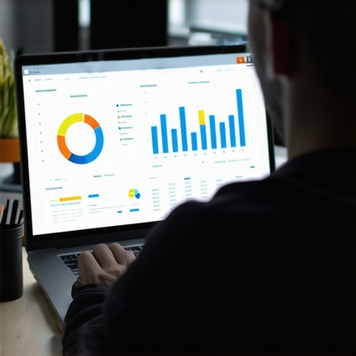 A person reviewing local SEO performance data on a laptop.