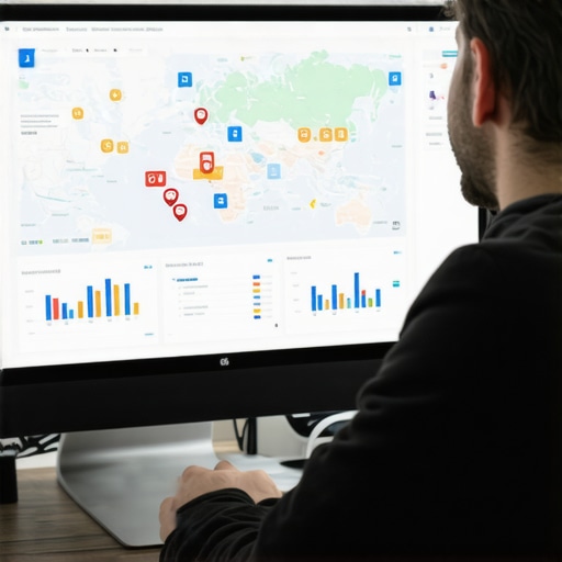 A person reviewing local SEO performance data on a laptop