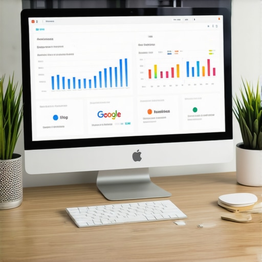 Person analyzing local SEO performance on computer with Google Business insights.