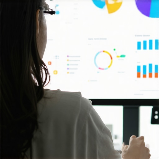 Person reviewing local SEO analytics on a digital dashboard.