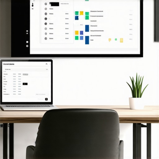 Effective Local SEO Tools Setup Workspace with computers displaying local SEO analytics and citation management tools.