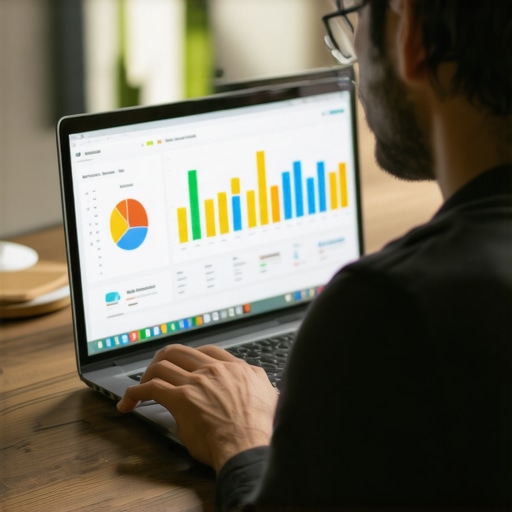 A person analyzing local search performance metrics on a computer screen.