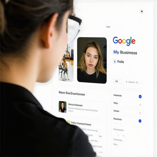 Person editing Google Business profile on laptop