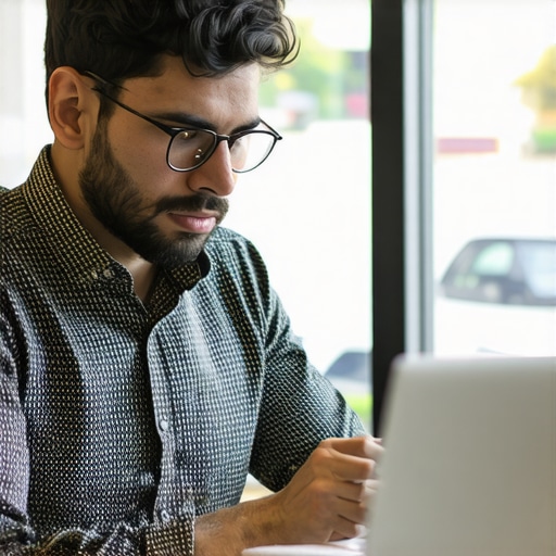 Reviewing Local SEO Setup Business owner analyzing local citation and SEO data on laptop