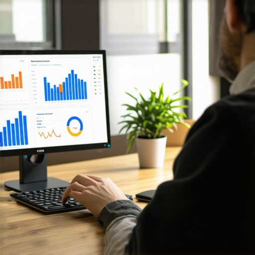 Person reviewing local SEO analytics and ranking reports on a computer