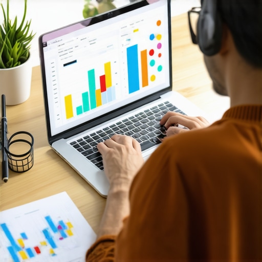 Person working on local SEO data analysis with multiple digital tools and charts.