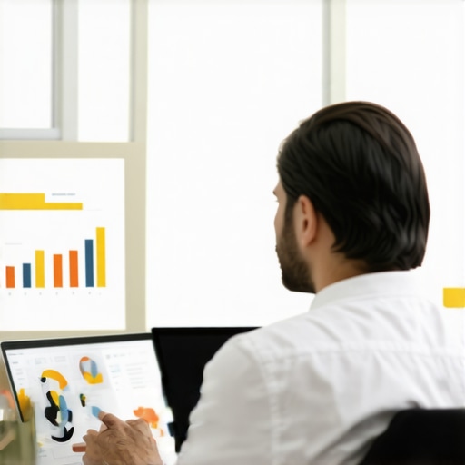 A person analyzing data on multiple screens to optimize local SEO strategies.