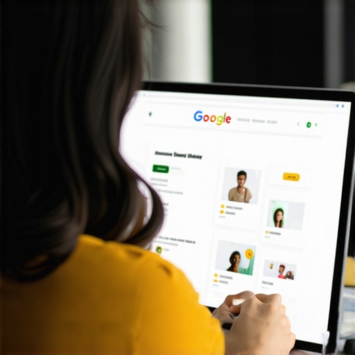 Person updating a Google Business Profile with genuine content and photos.