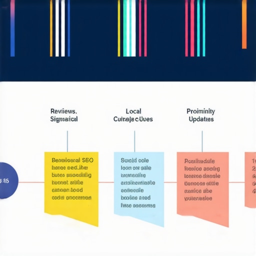 Infographic illustrating the latest local ranking signals and their development over time.