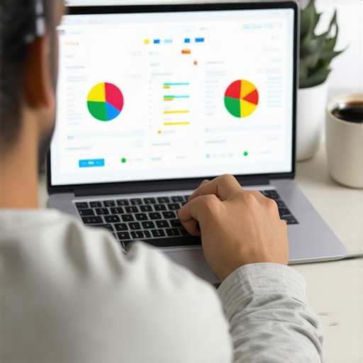 Business owner reviewing SEO performance metrics.