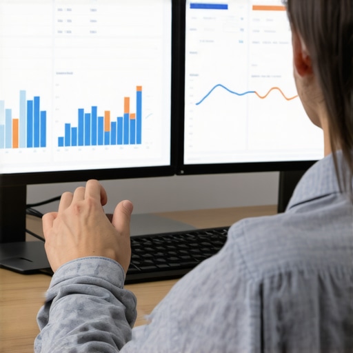 Person reviewing local SEO performance metrics and data dashboards