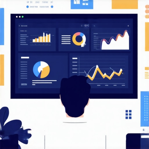 Person reviewing local SEO metrics on a digital dashboard with graphs and maps.