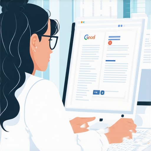 Business owner working on local SEO profile optimization.