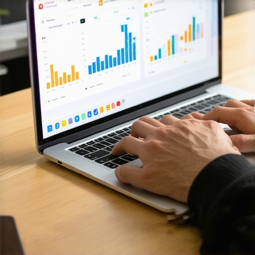 Person analyzing local SEO data on a laptop in an office
